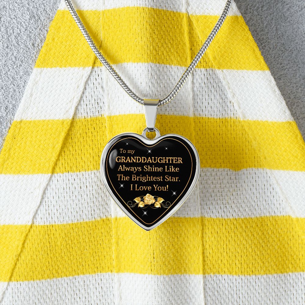To My Granddaughter | Brightest Star | Heart Pendant
