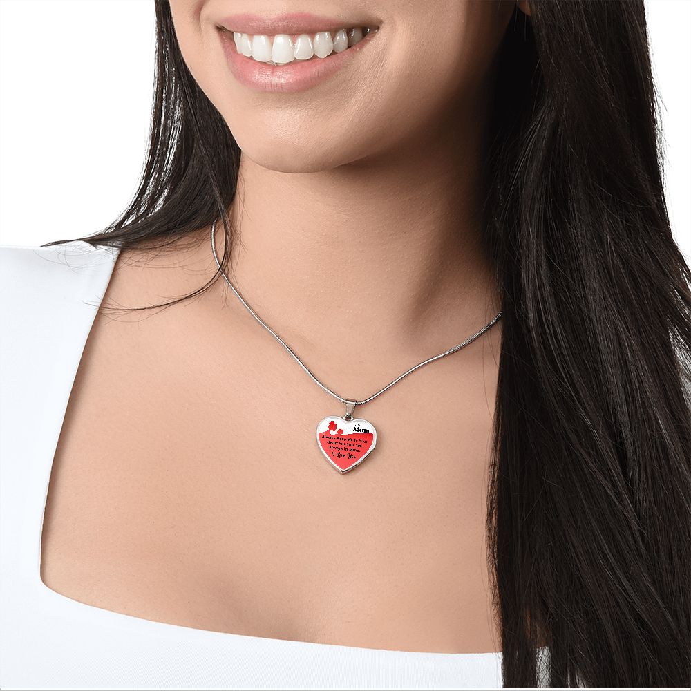 To My Mom | Your Heart | Heart Pendant Necklace | Mother's Day, Christmas & Birthday Present