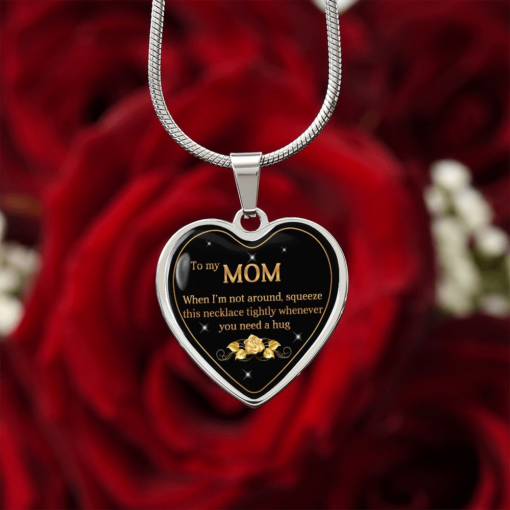 To My Mom | Hug | Heart Pendant | Necklace Gift