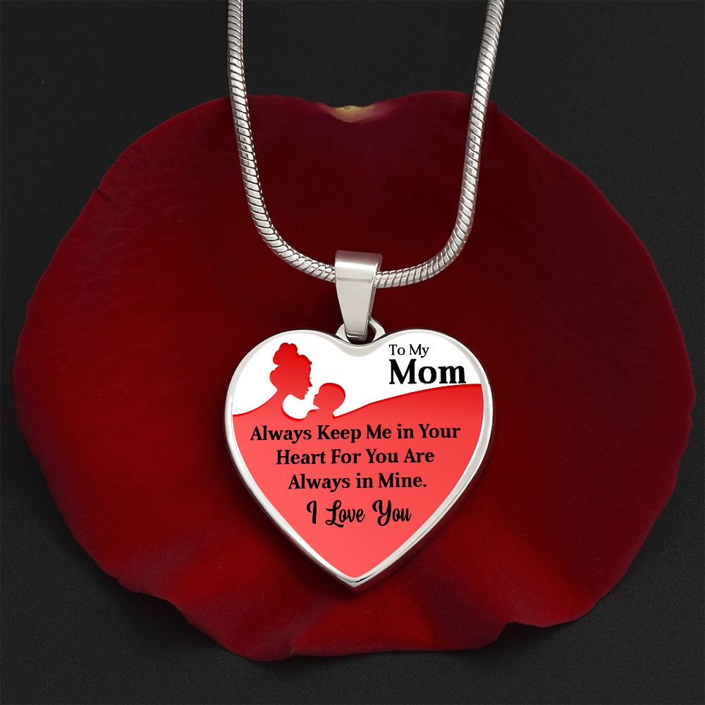 To My Mom | Your Heart | Heart Pendant Necklace | Mother's Day, Christmas & Birthday Present