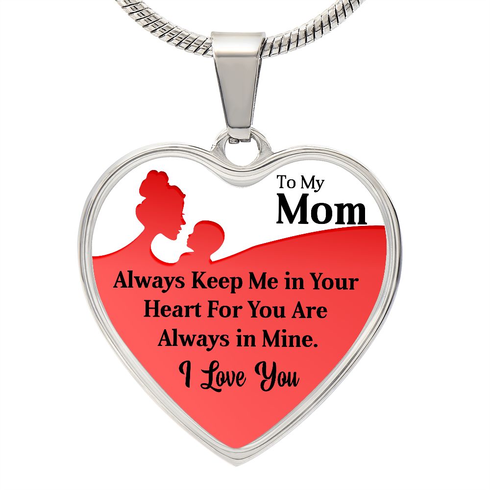 To My Mom | Your Heart | Heart Pendant Necklace | Mother's Day, Christmas & Birthday Present