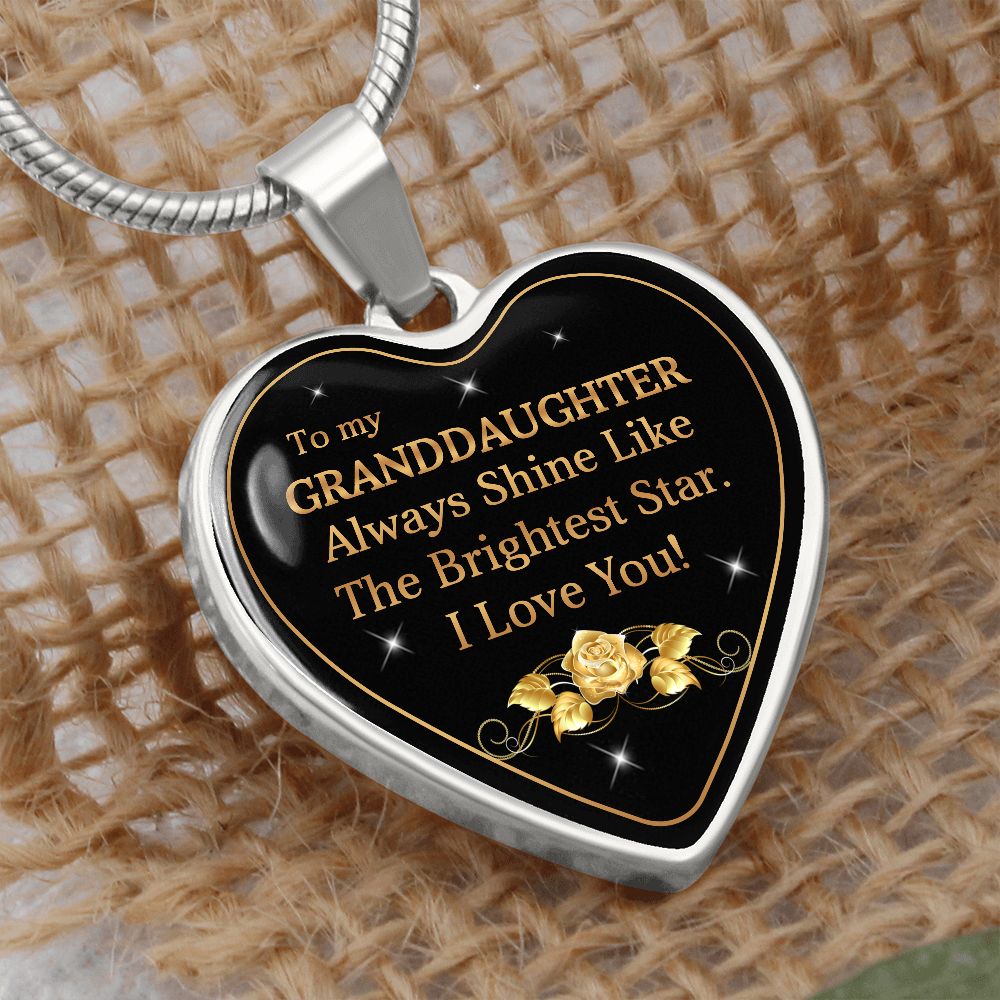 To My Granddaughter | Brightest Star | Heart Pendant
