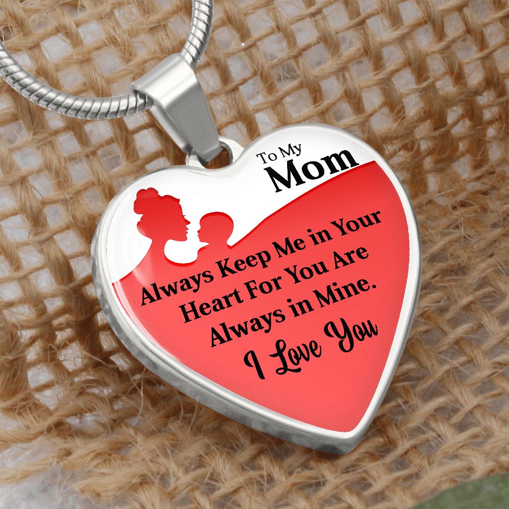 To My Mom | Your Heart | Heart Pendant Necklace | Mother's Day, Christmas & Birthday Present
