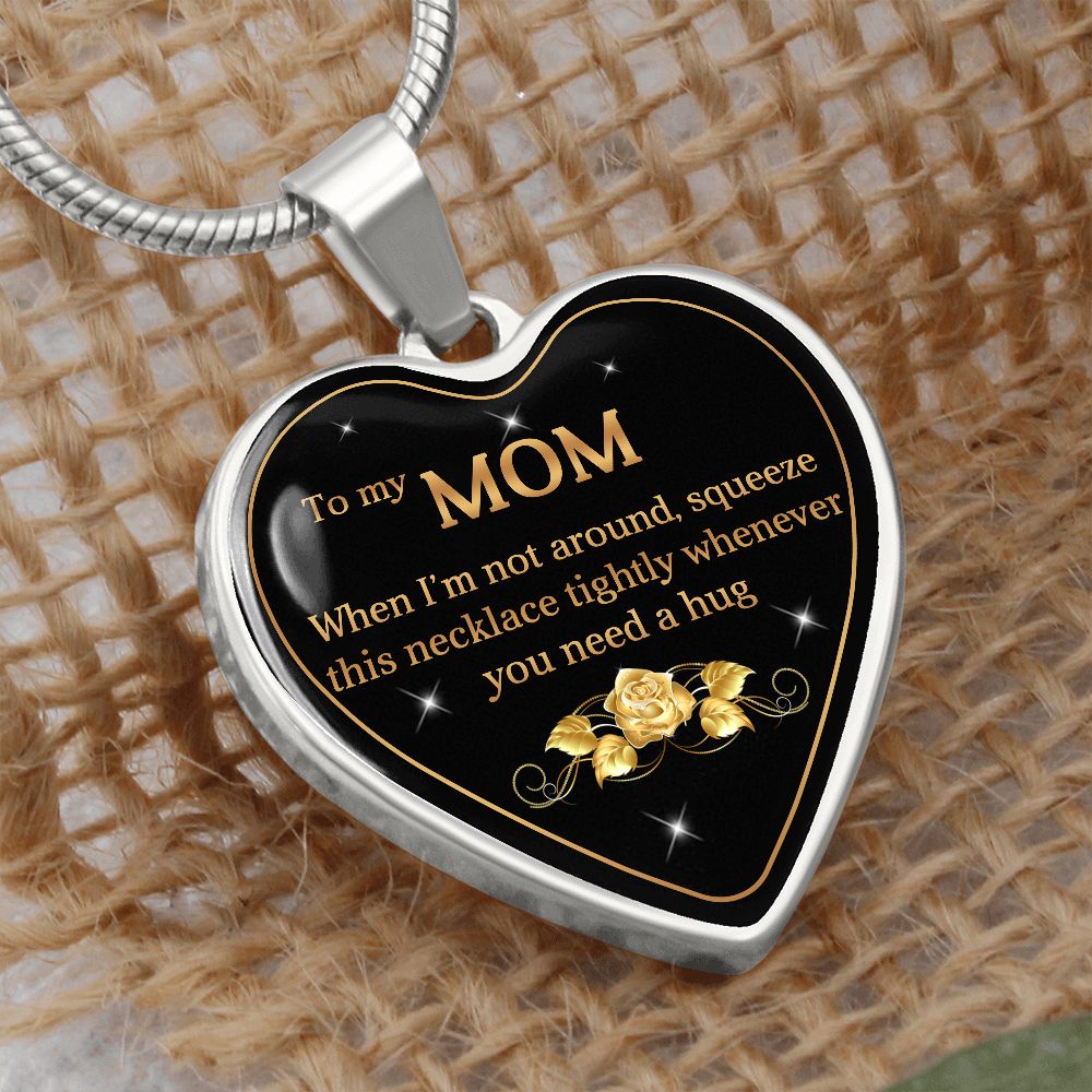 To My Mom | Hug | Heart Pendant | Necklace Gift