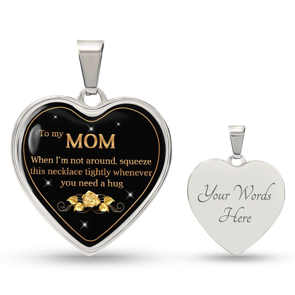 To My Mom | Hug | Heart Pendant | Necklace Gift