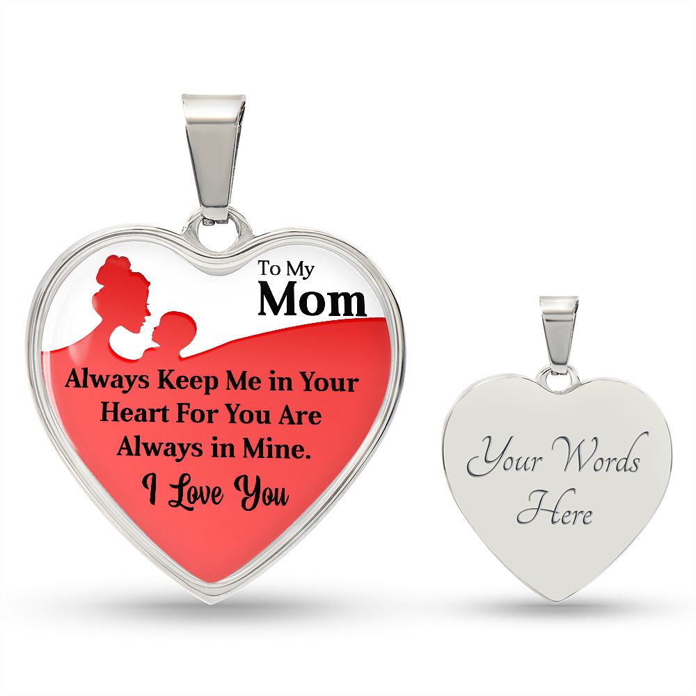 To My Mom | Your Heart | Heart Pendant Necklace | Mother's Day, Christmas & Birthday Present