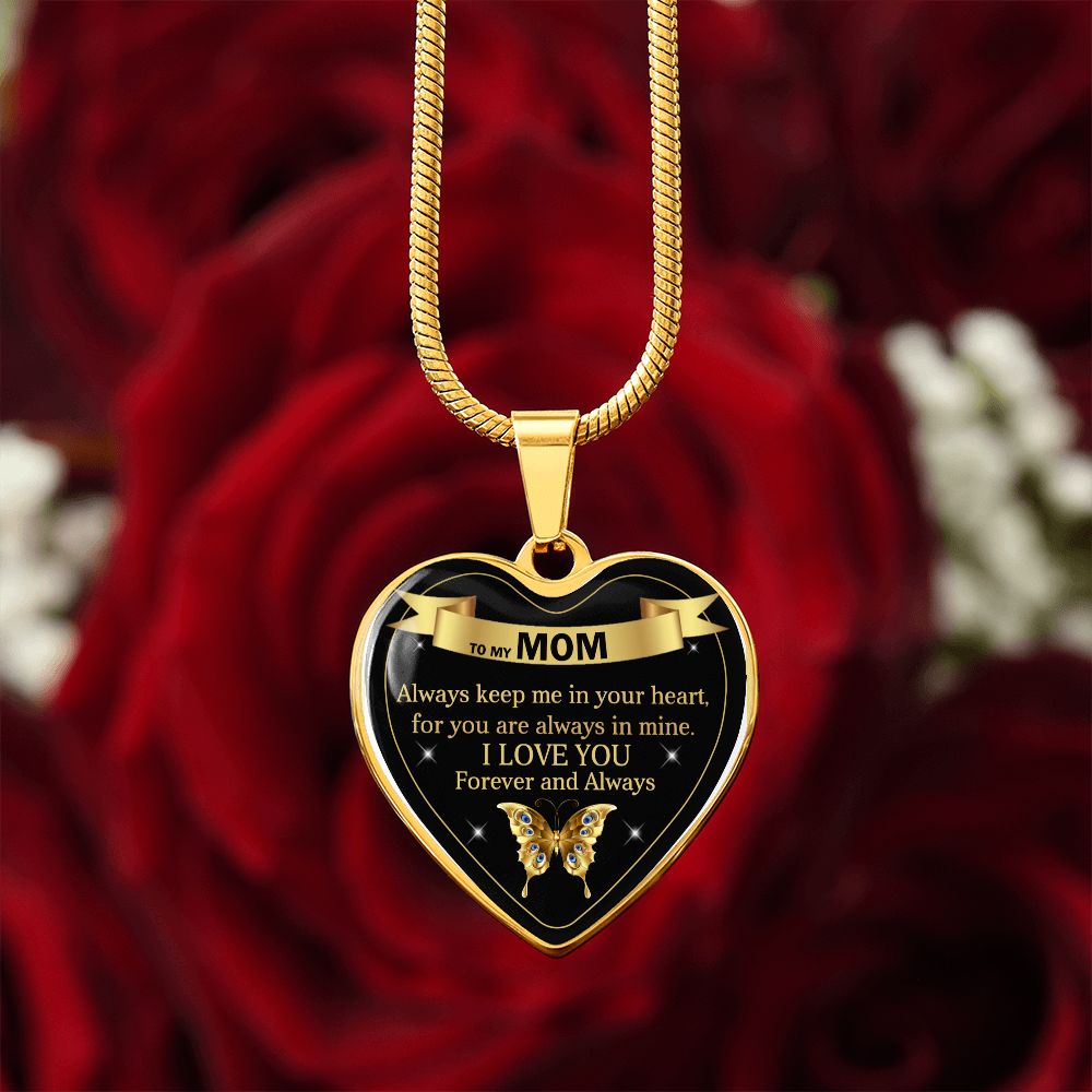 To My Mom | I Love you | Heart Pendant | Necklace Gift