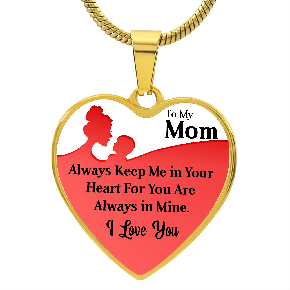 To My Mom | Your Heart | Heart Pendant Necklace | Mother's Day, Christmas & Birthday Present