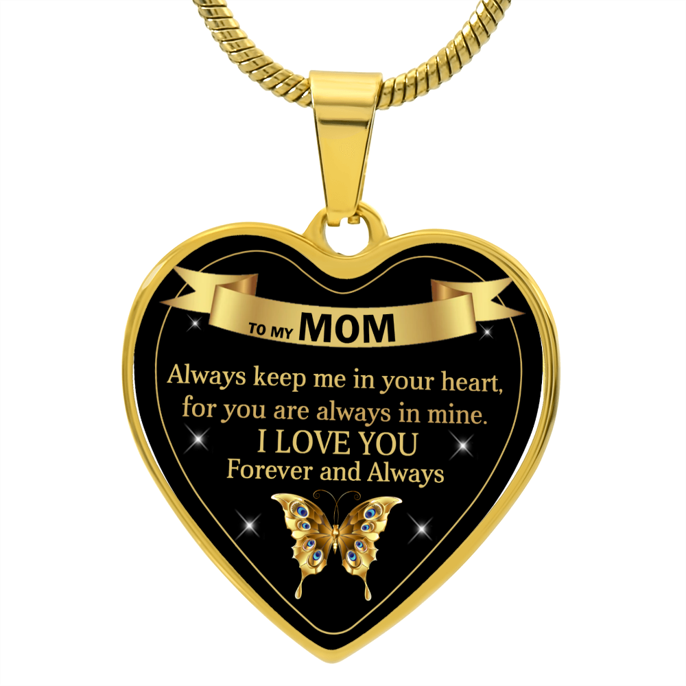 To My Mom | I Love you | Heart Pendant | Necklace Gift