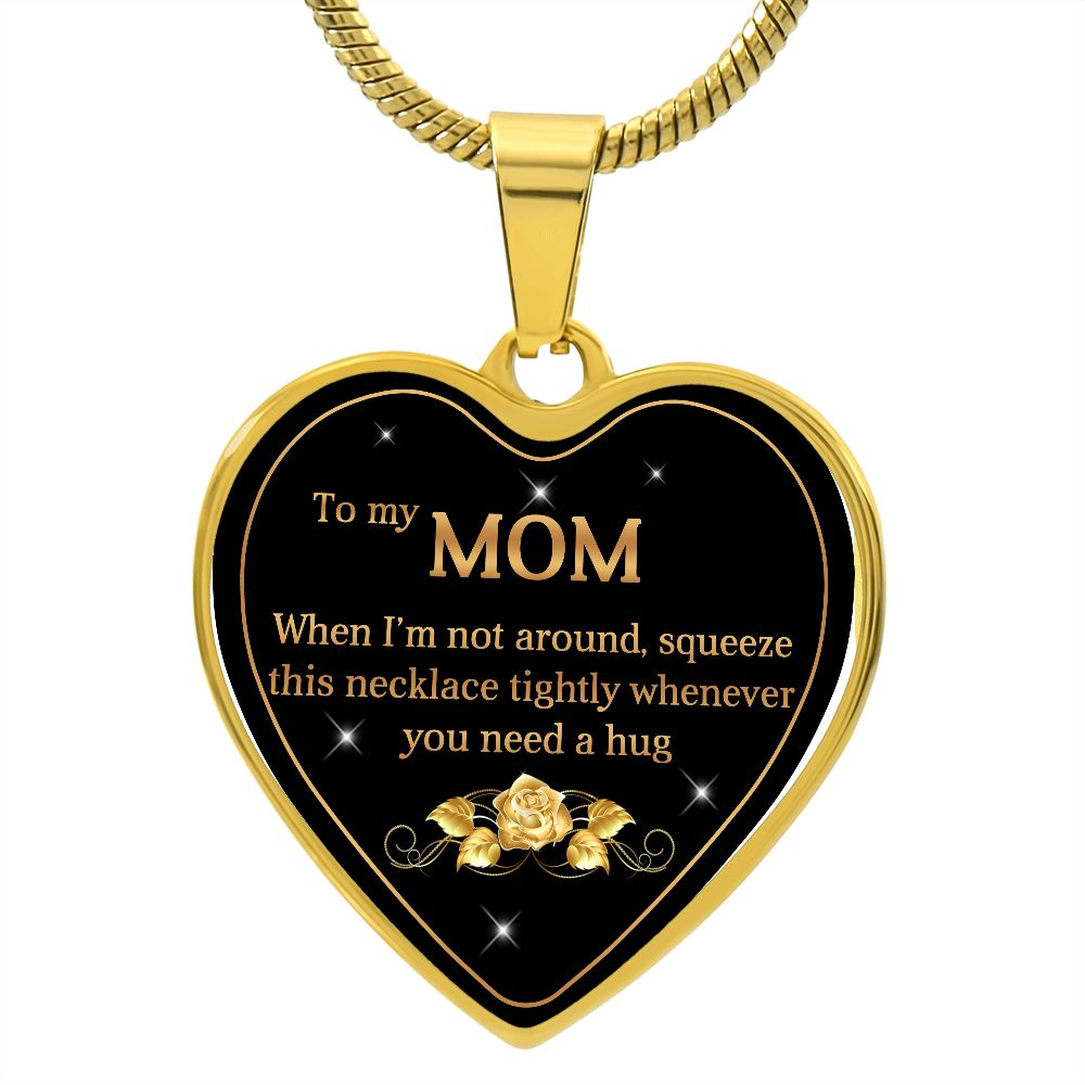 To My Mom | Hug | Heart Pendant | Necklace Gift