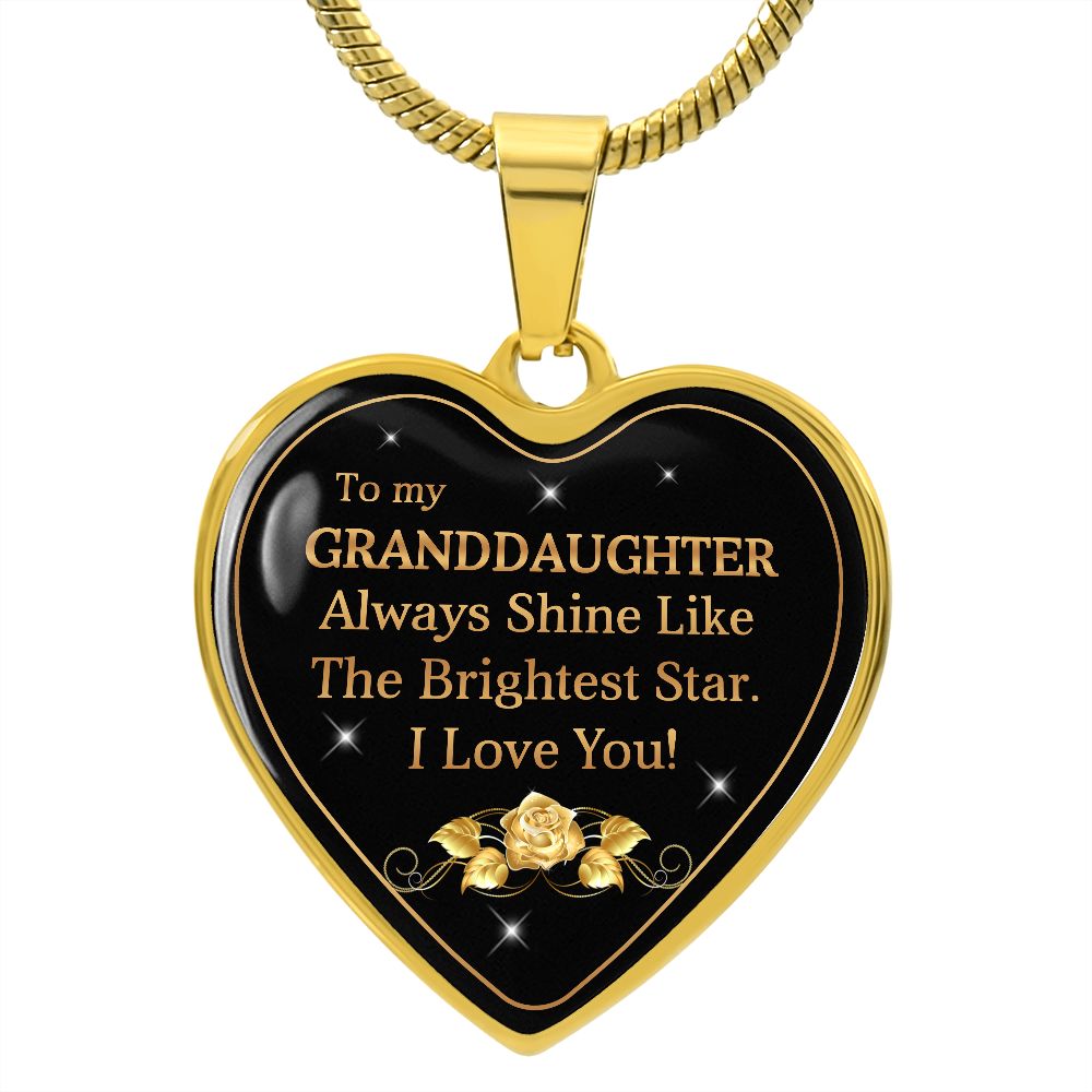 To My Granddaughter | Brightest Star | Heart Pendant