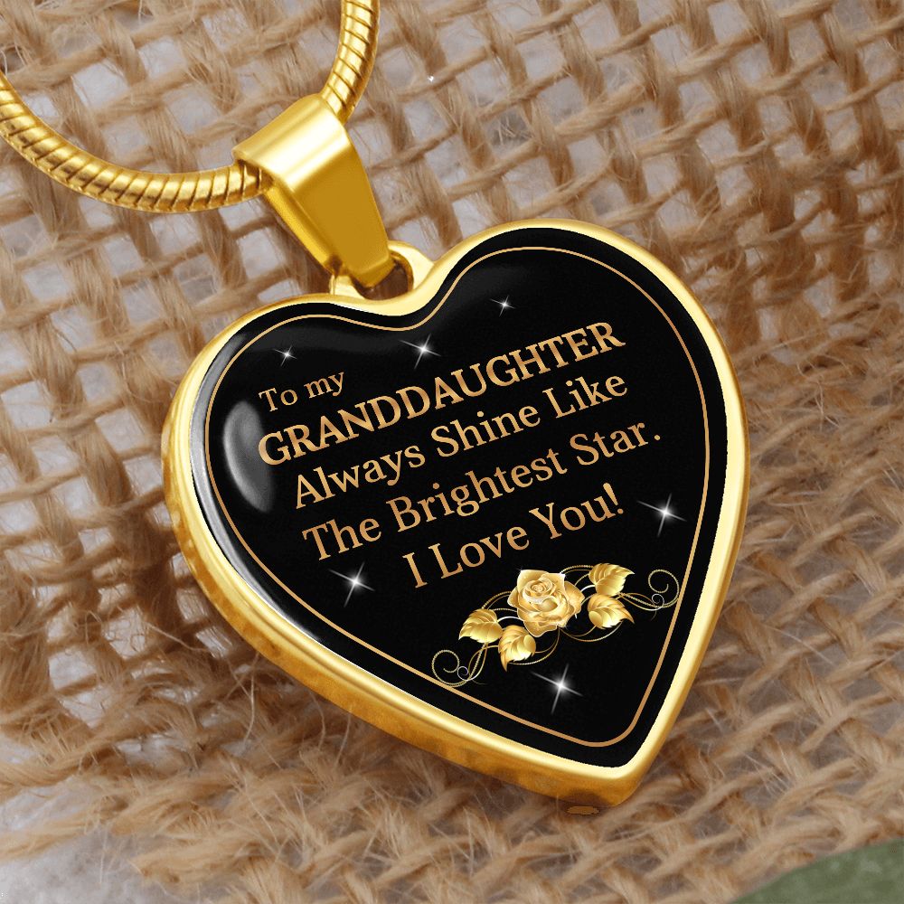 To My Granddaughter | Brightest Star | Heart Pendant