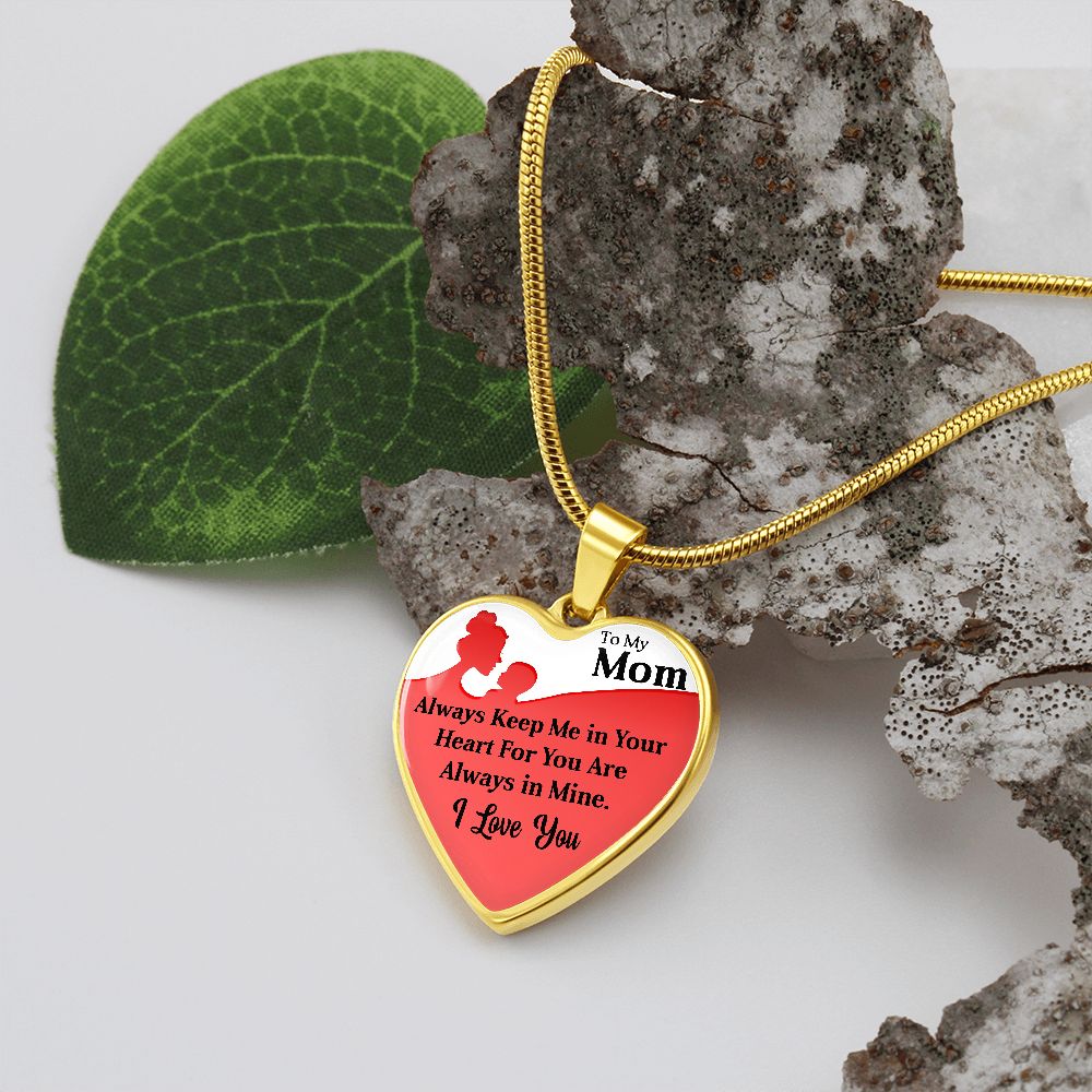 To My Mom | Your Heart | Heart Pendant Necklace | Mother's Day, Christmas & Birthday Present