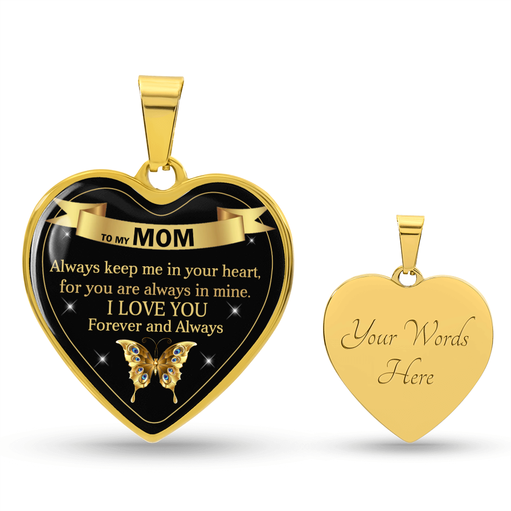 To My Mom | I Love you | Heart Pendant | Necklace Gift