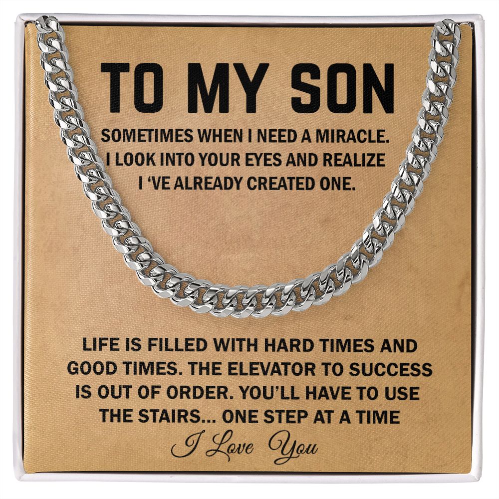 To My Son | Miracle | Cuban Link Chain | HJ