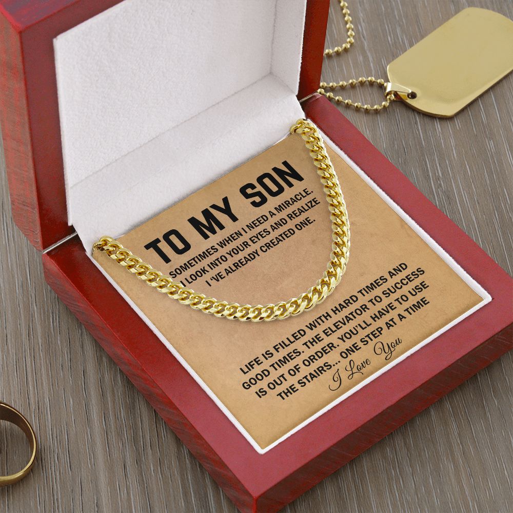 To My Son | Miracle | Cuban Link Chain | HJ