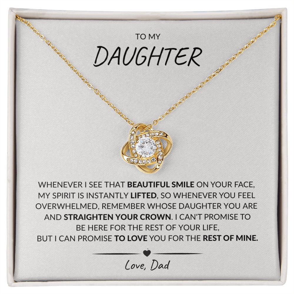 To My Daughter | Beautiful Smile | Love Knot Necklace | HJ