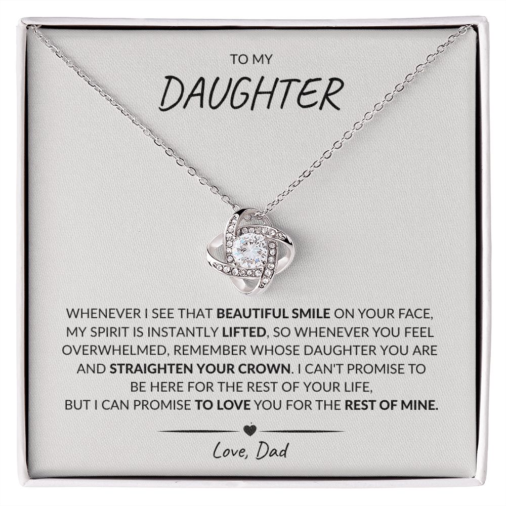 To My Daughter | Beautiful Smile | Love Knot Necklace | HJ
