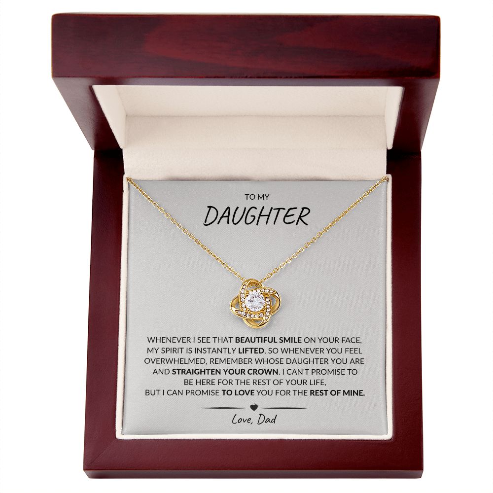 To My Daughter | Beautiful Smile | Love Knot Necklace | HJ