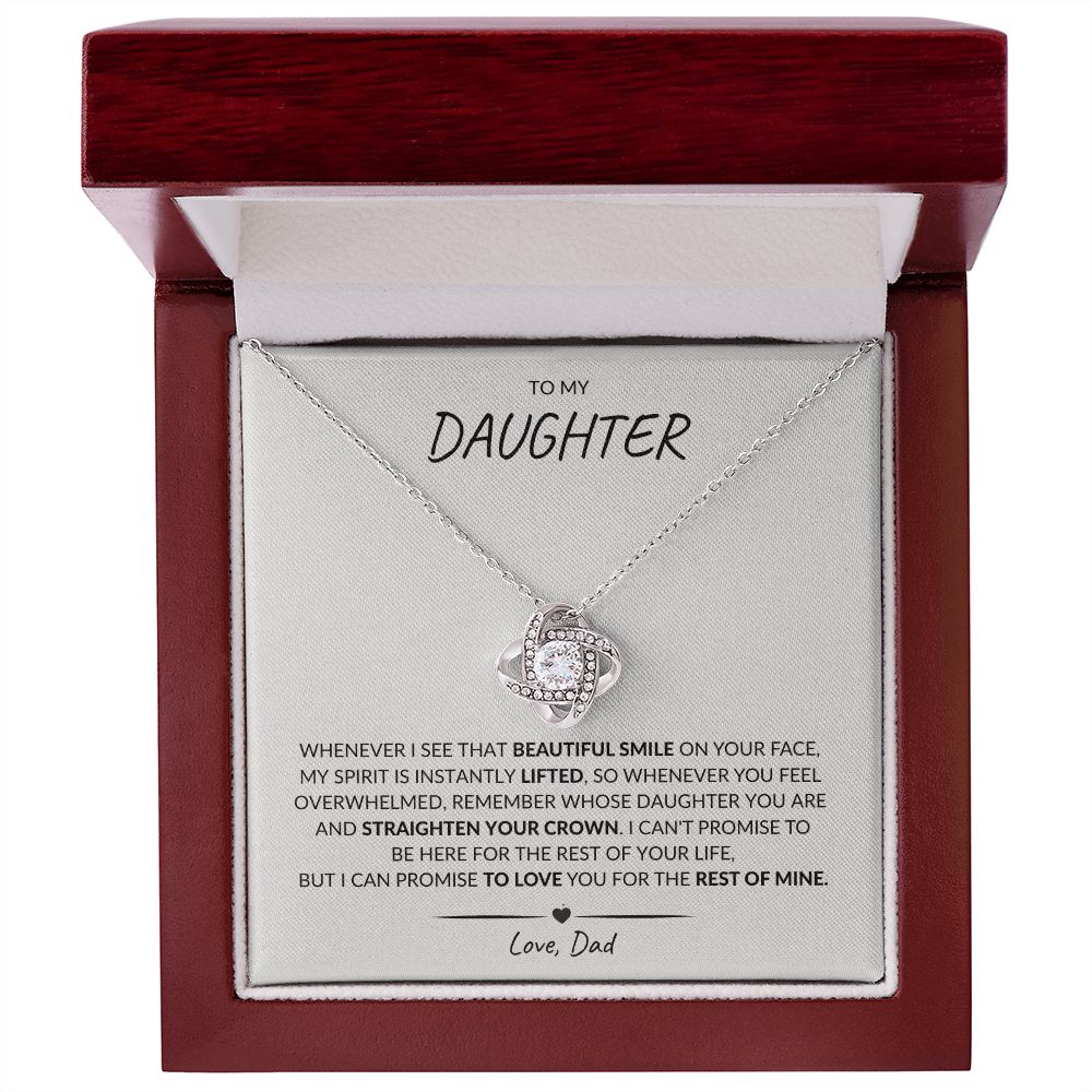 To My Daughter | Beautiful Smile | Love Knot Necklace | HJ