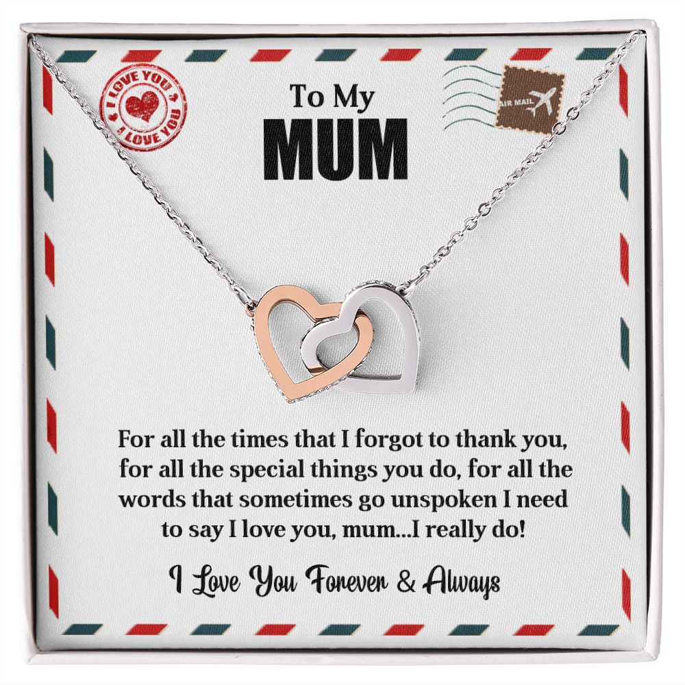 To My Mum | I love You | Interlocking Hearts