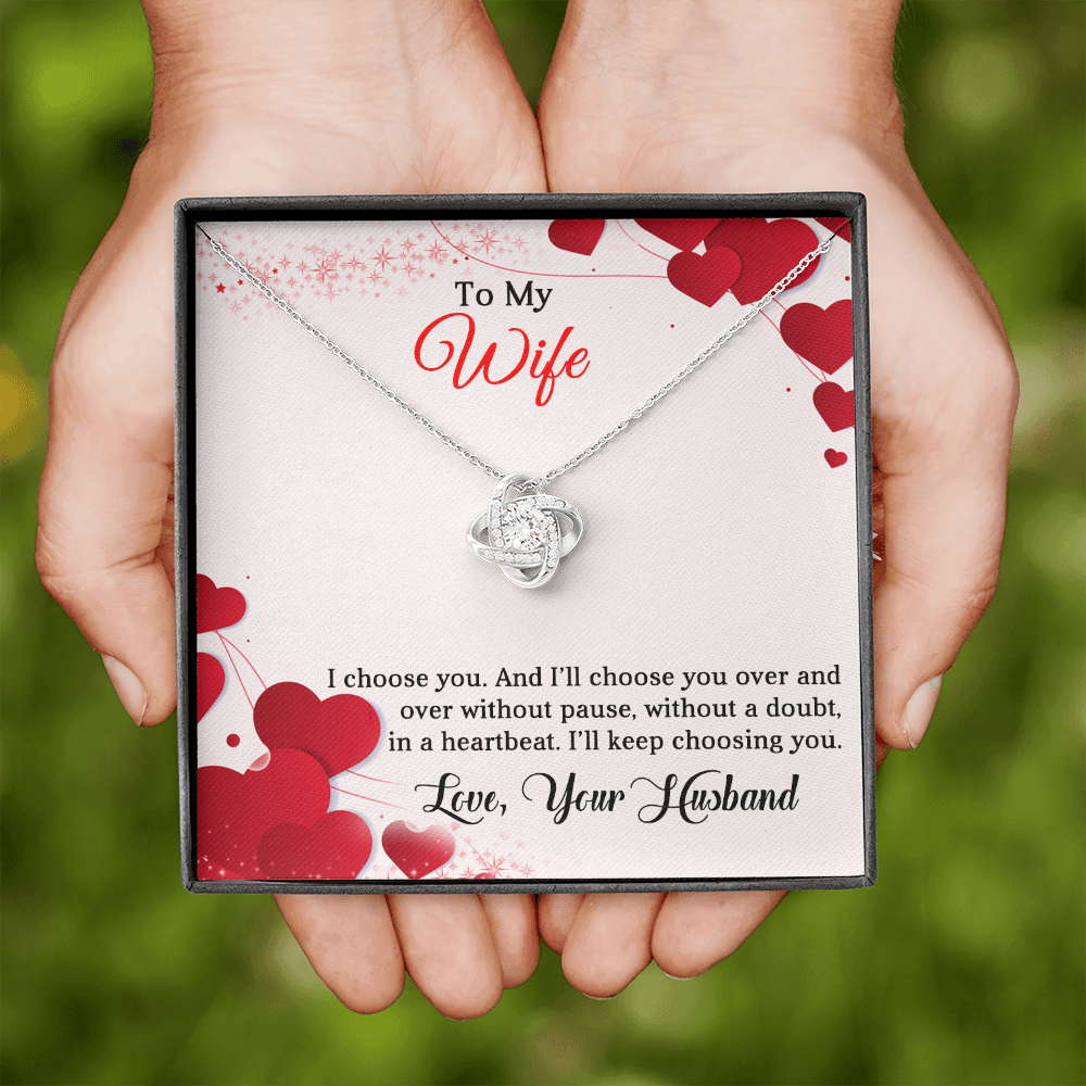 To my Wife, Love Knot Necklace, Gifts for Wife, Women, Wedding Anniversary, Birthday, Soulmate Romantic Gifts.