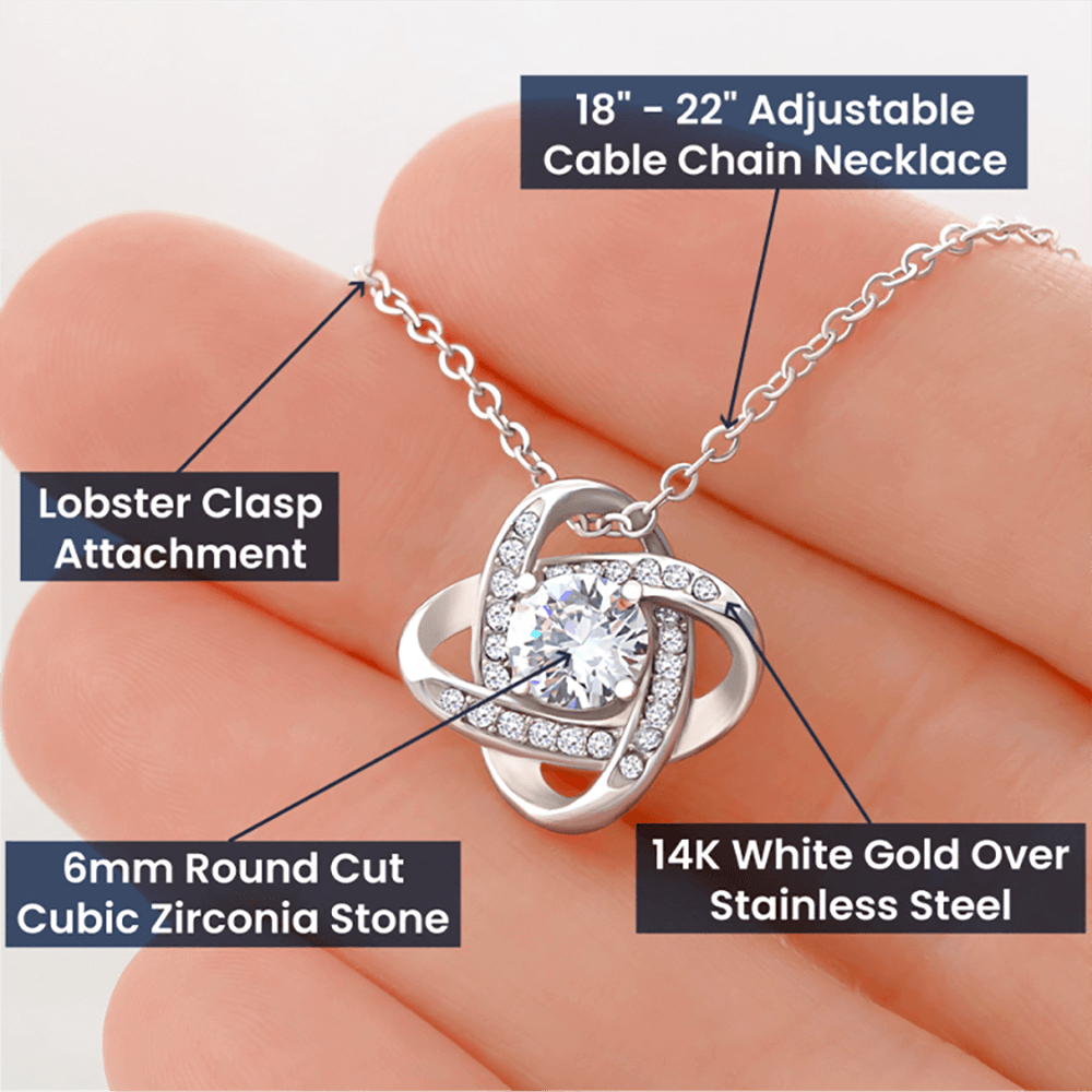 To my Wife, Love Knot Necklace, Gifts for Wife, Women, Wedding Anniversary, Birthday, Soulmate Romantic Gifts.