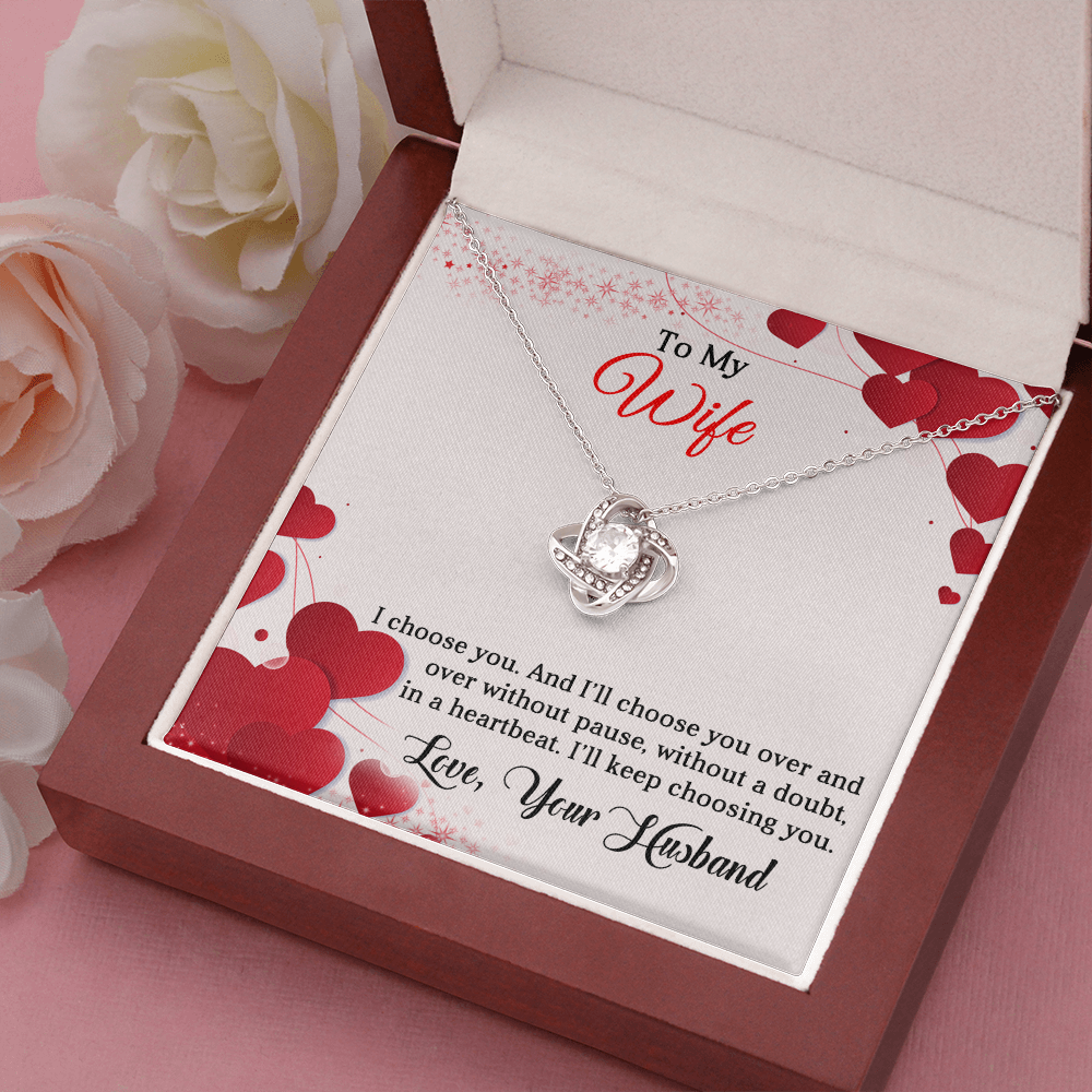 To my Wife, Love Knot Necklace, Gifts for Wife, Women, Wedding Anniversary, Birthday, Soulmate Romantic Gifts.