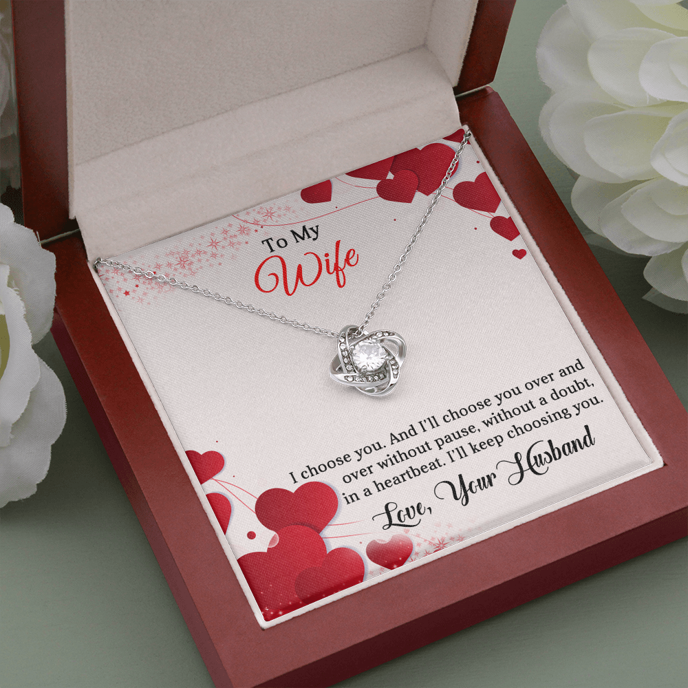 To my Wife, Love Knot Necklace, Gifts for Wife, Women, Wedding Anniversary, Birthday, Soulmate Romantic Gifts.