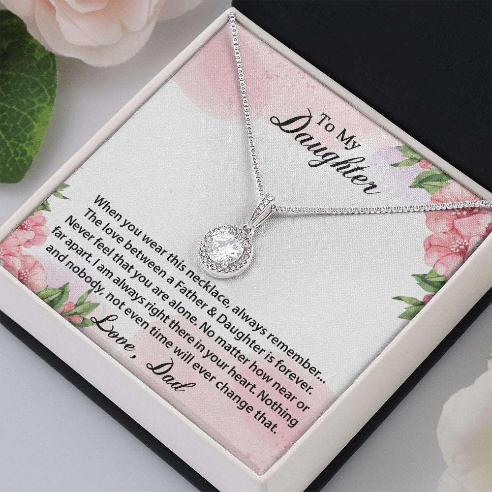 To My Daughter, Eternal Hope Necklace Graduation Necklace Gifts for Daughter, Birthday Christmas Jewelry Present Gifts from Dad