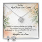 Mother in Law Birthday Gift Set, Mother of the Groom Wedding Necklace Set, Christmas and Mothers Day Present, Message Card to Mom in Law.