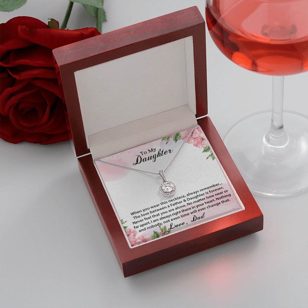 To My Daughter, Eternal Hope Necklace Graduation Necklace Gifts for Daughter, Birthday Christmas Jewelry Present Gifts from Dad