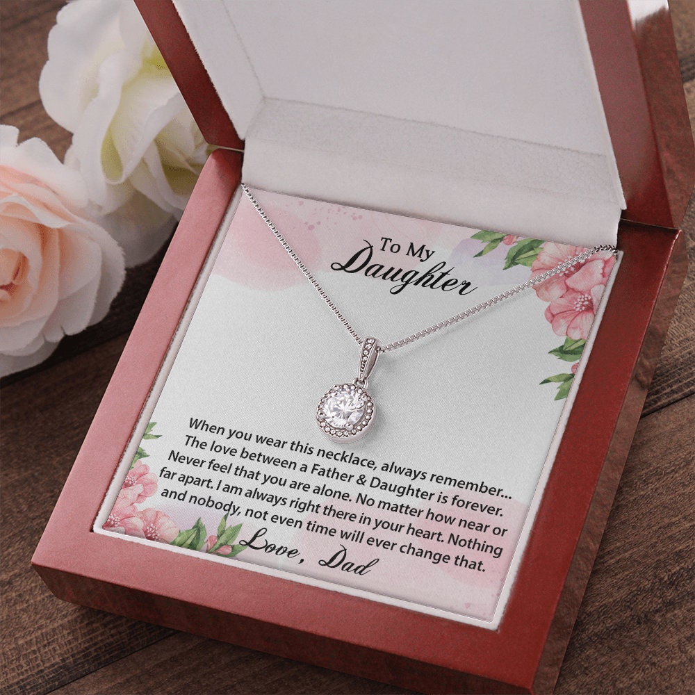 To My Daughter, Eternal Hope Necklace Graduation Necklace Gifts for Daughter, Birthday Christmas Jewelry Present Gifts from Dad