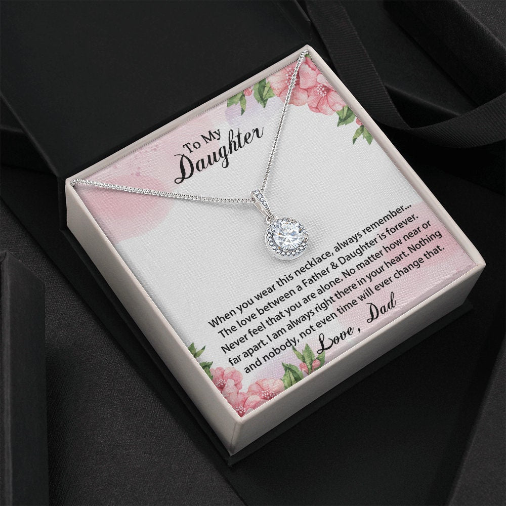 To My Daughter, Eternal Hope Necklace Graduation Necklace Gifts for Daughter, Birthday Christmas Jewelry Present Gifts from Dad