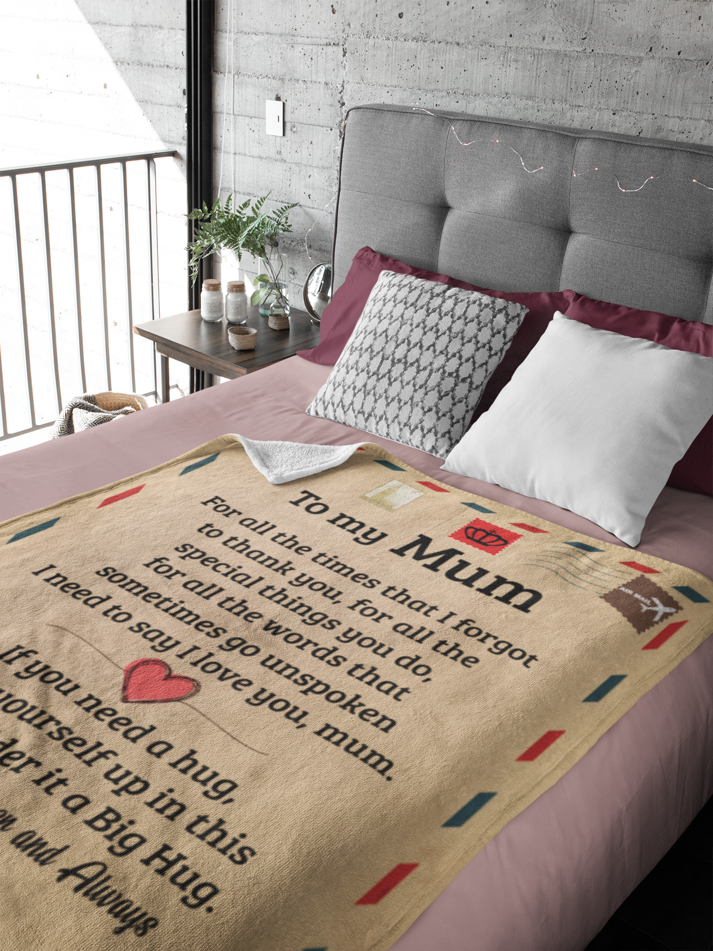To My Mum | I Love You | Fleece Blanket | AOP