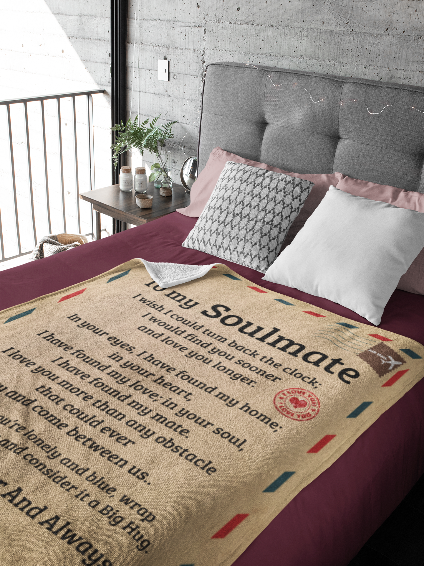 To My Soulmate | The Clock | Fleece Blanket | AOP