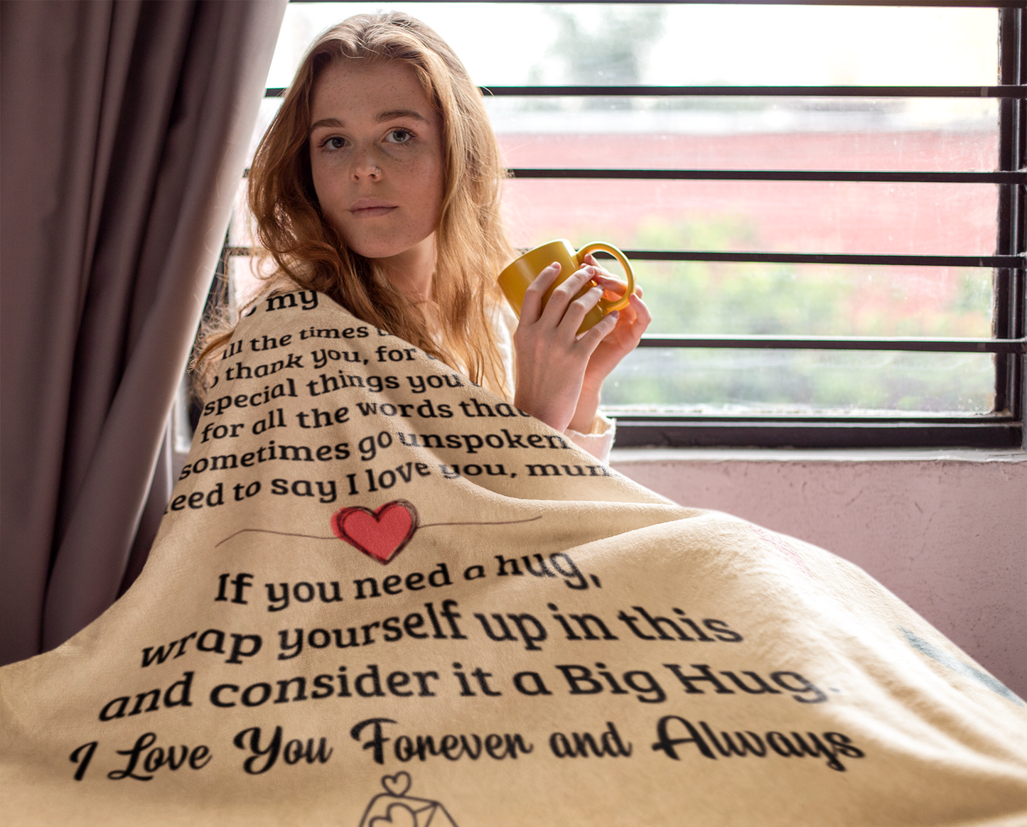 To My Mum | I Love You | Fleece Blanket | AOP