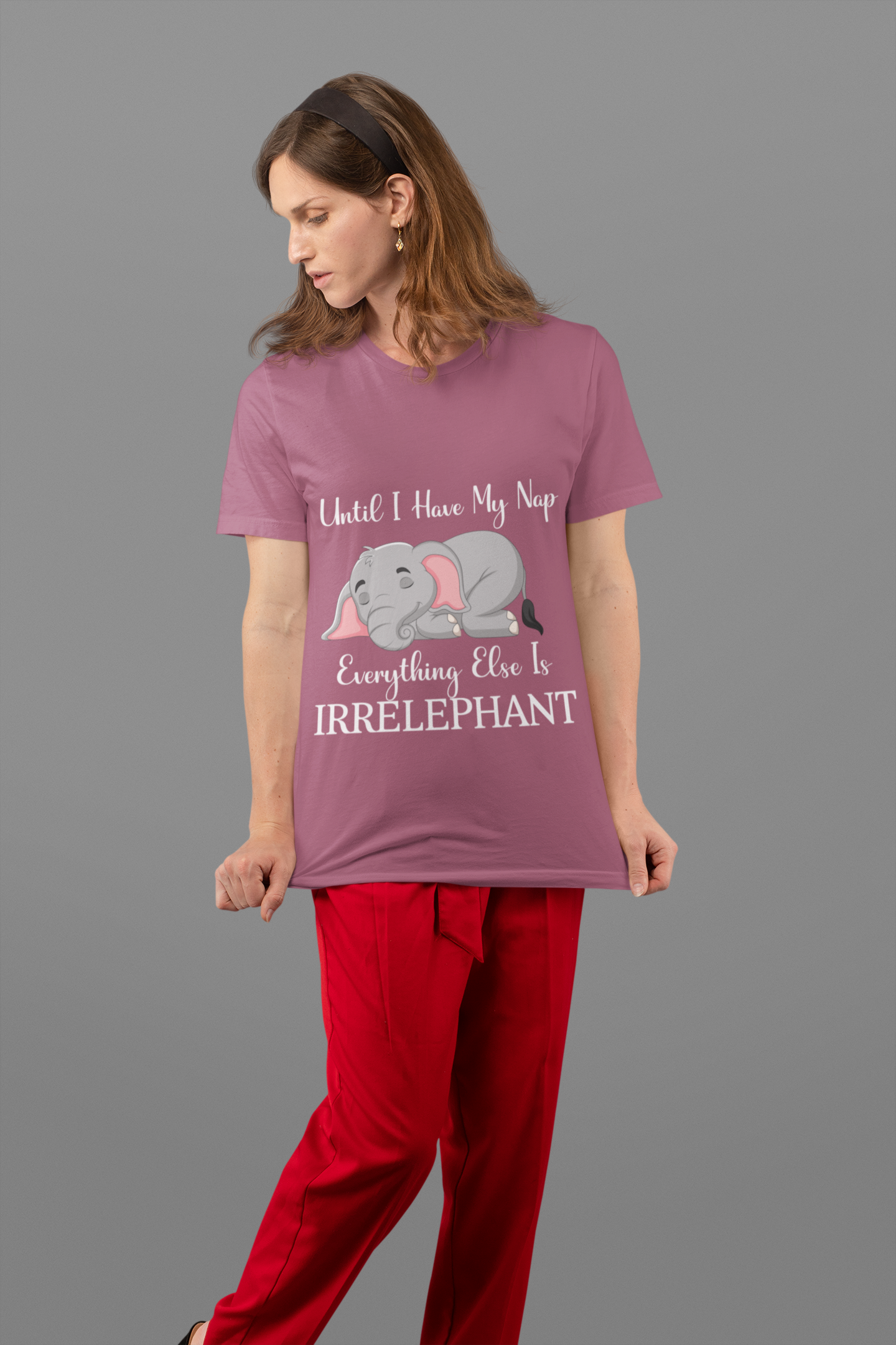 Tshirts Classic Heavy Cotton Adult | Everything Else is Irrelephant | Funny Elephant Tshirt | AOP