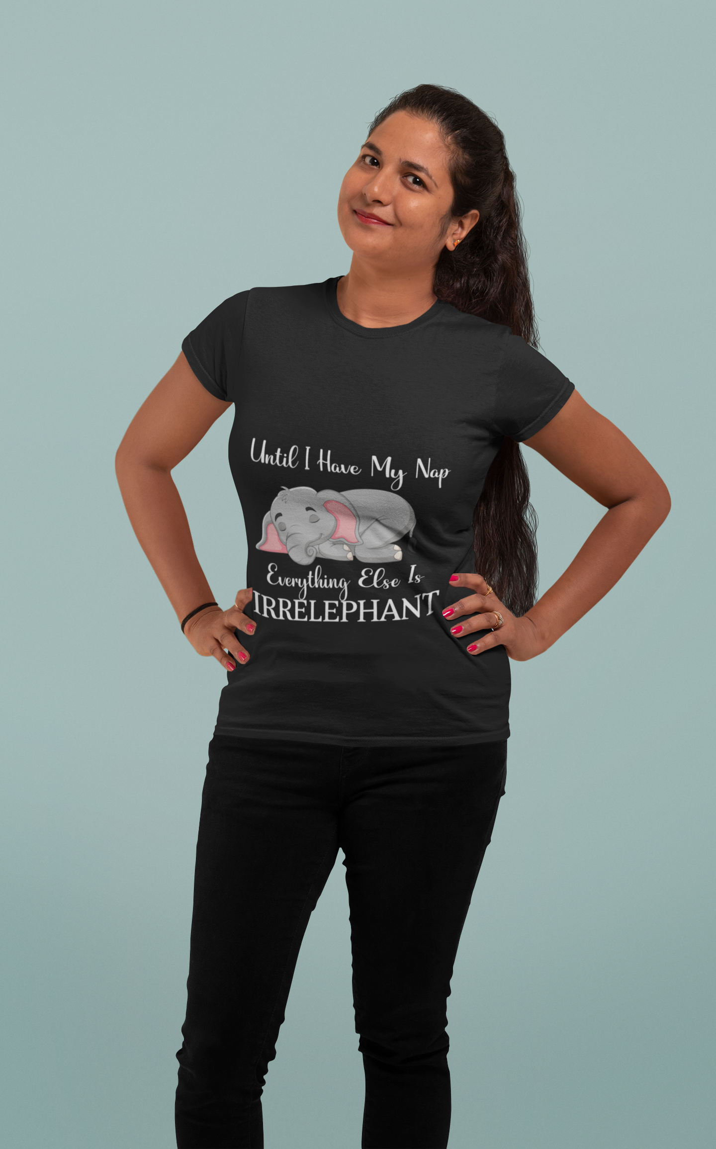 Tshirts Classic Adult | Everything Else is Irrelephant | Funny Elephant Tshirt | AOP