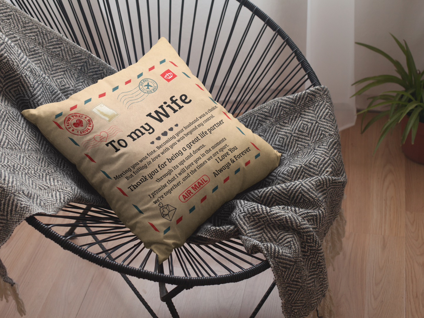 To My Wife | Life Partner | Pillow | AOP