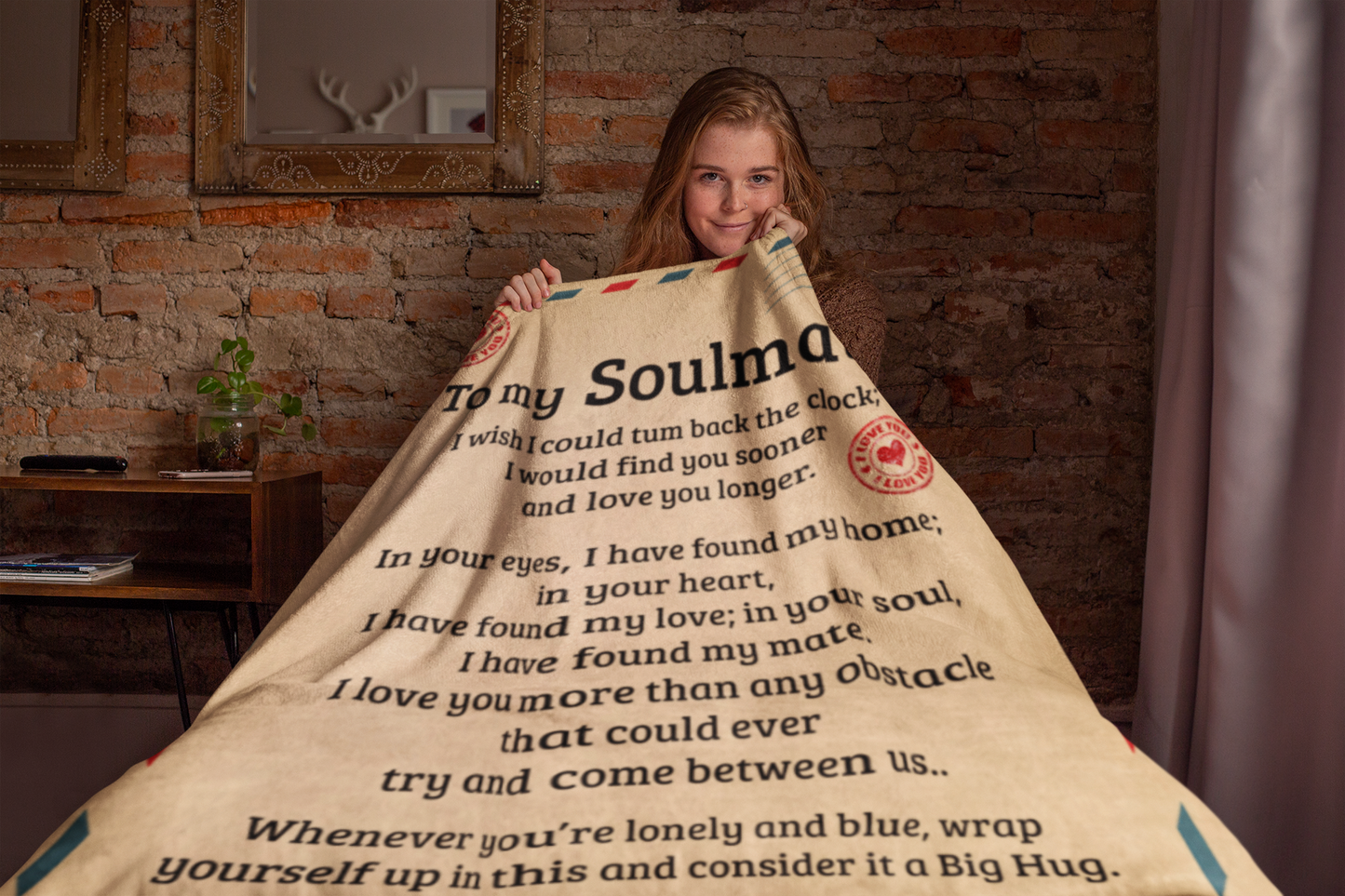 To My Soulmate | The Clock | Fleece Blanket | TL