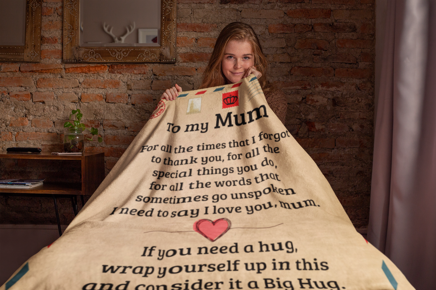 To My Mum | I Love You | Fleece Blanket | AOP
