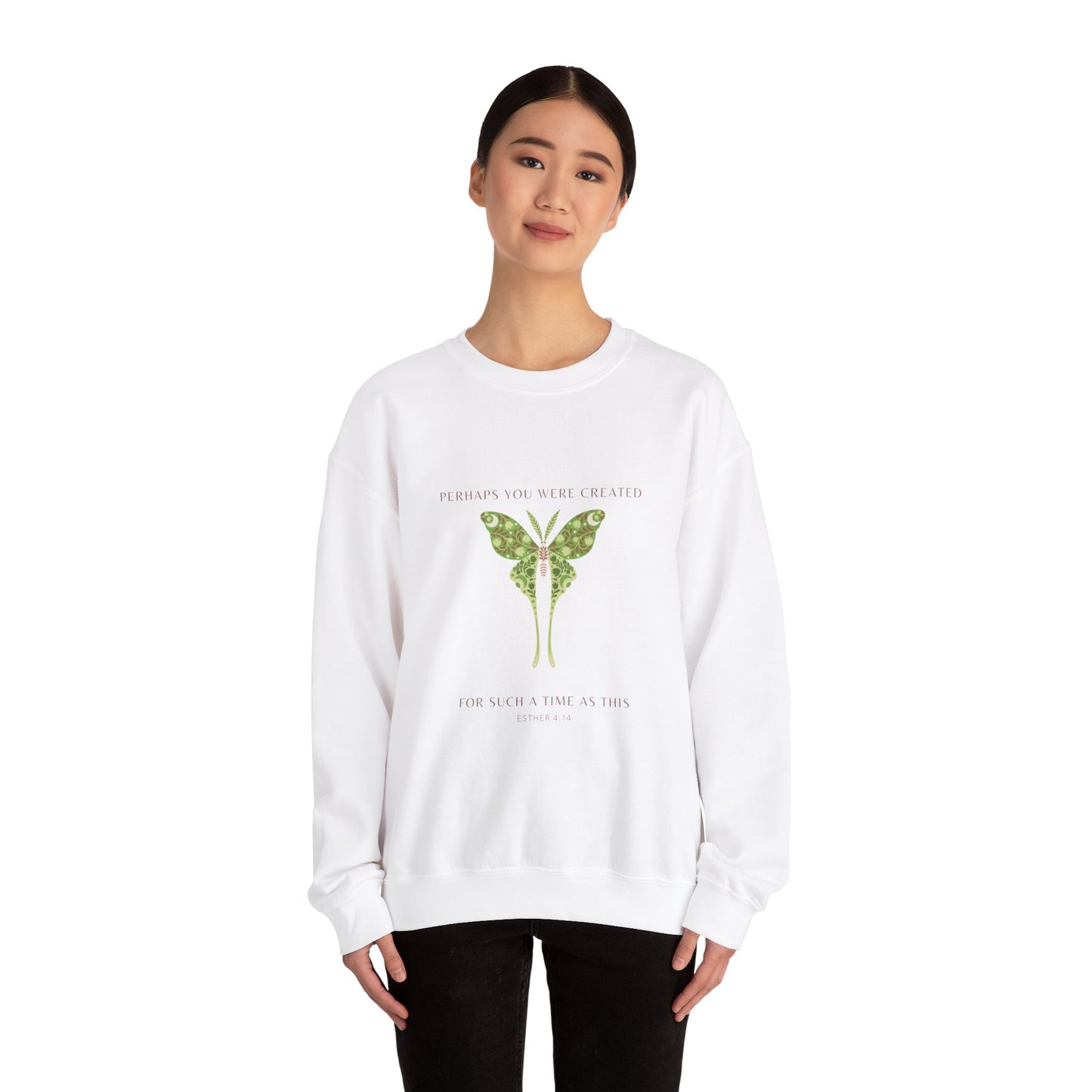 Moth such a time like this , Unisex Heavy Blend™ Crewneck Sweatshirt