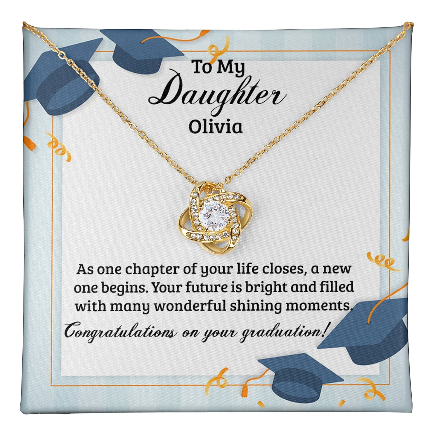 To My Daughter | Personalized Graduation | Love Knot Necklace