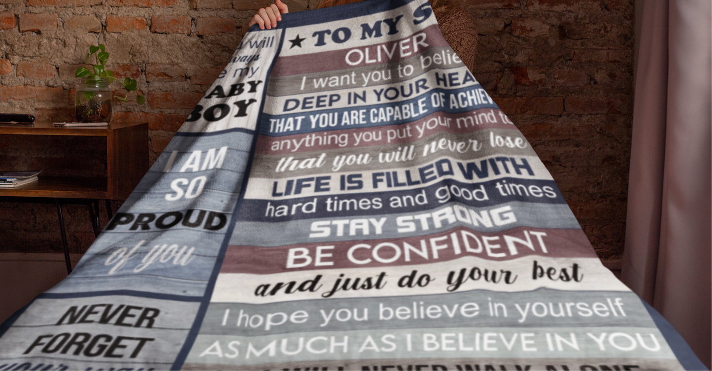 To My Son |Be Confident | Personalized Throw Blanket 50*60 V2