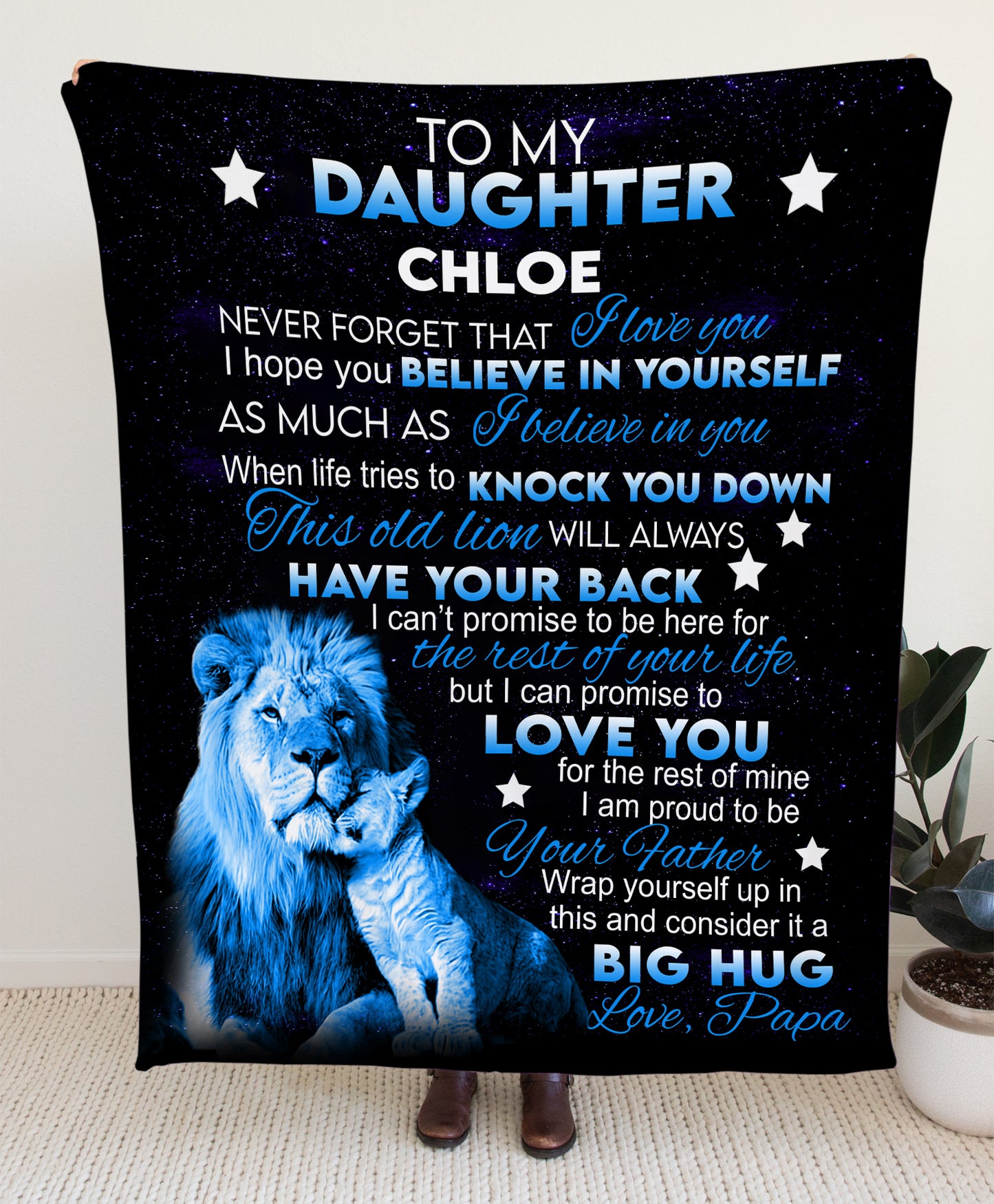 To My Daughter Chloe - From Papa - Throw Blanket 50*60