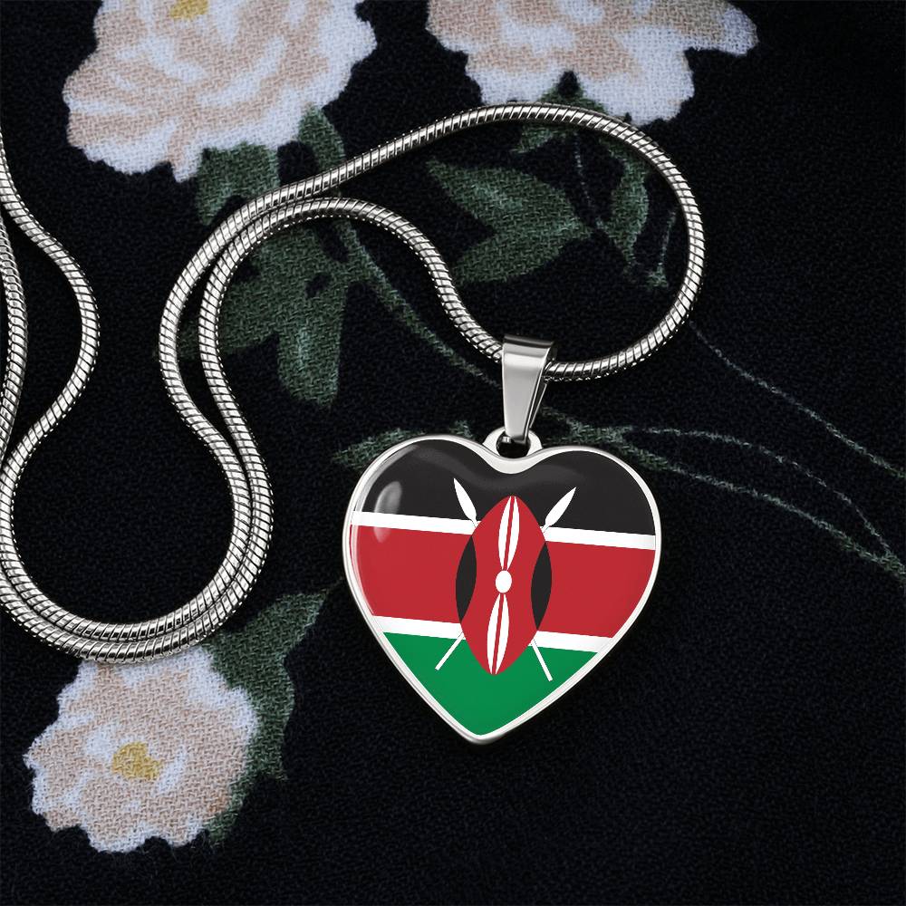 Kenyan Flag - Pendant Necklace