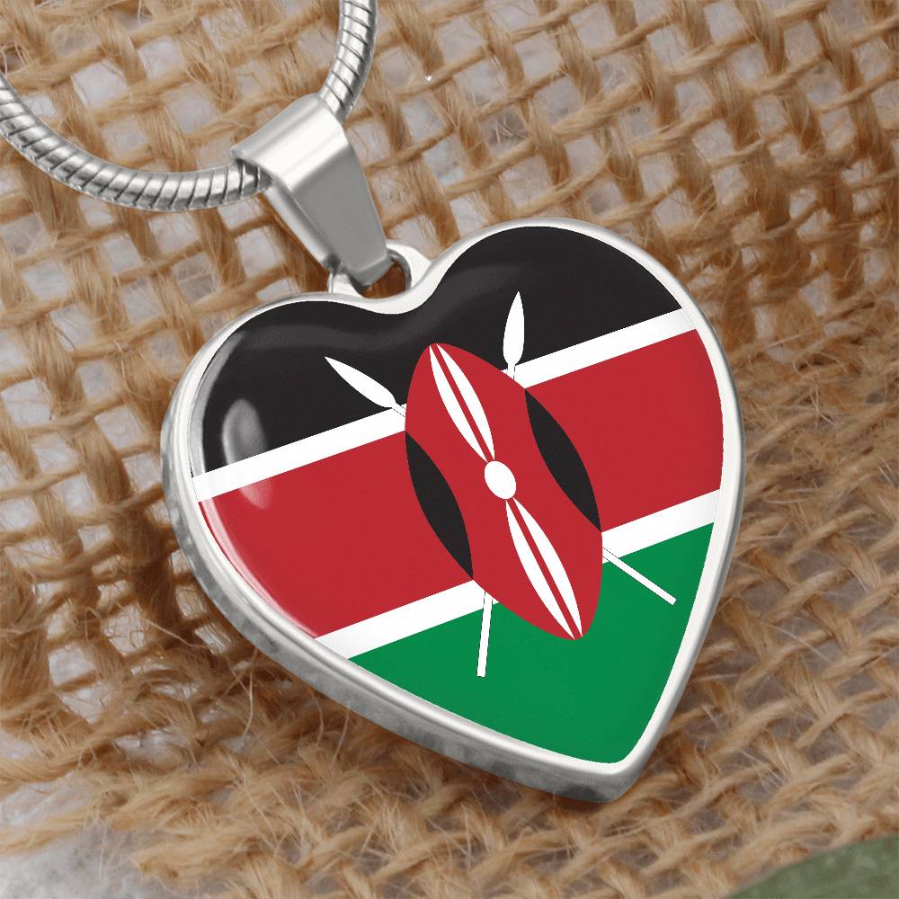 Kenyan Flag - Pendant Necklace