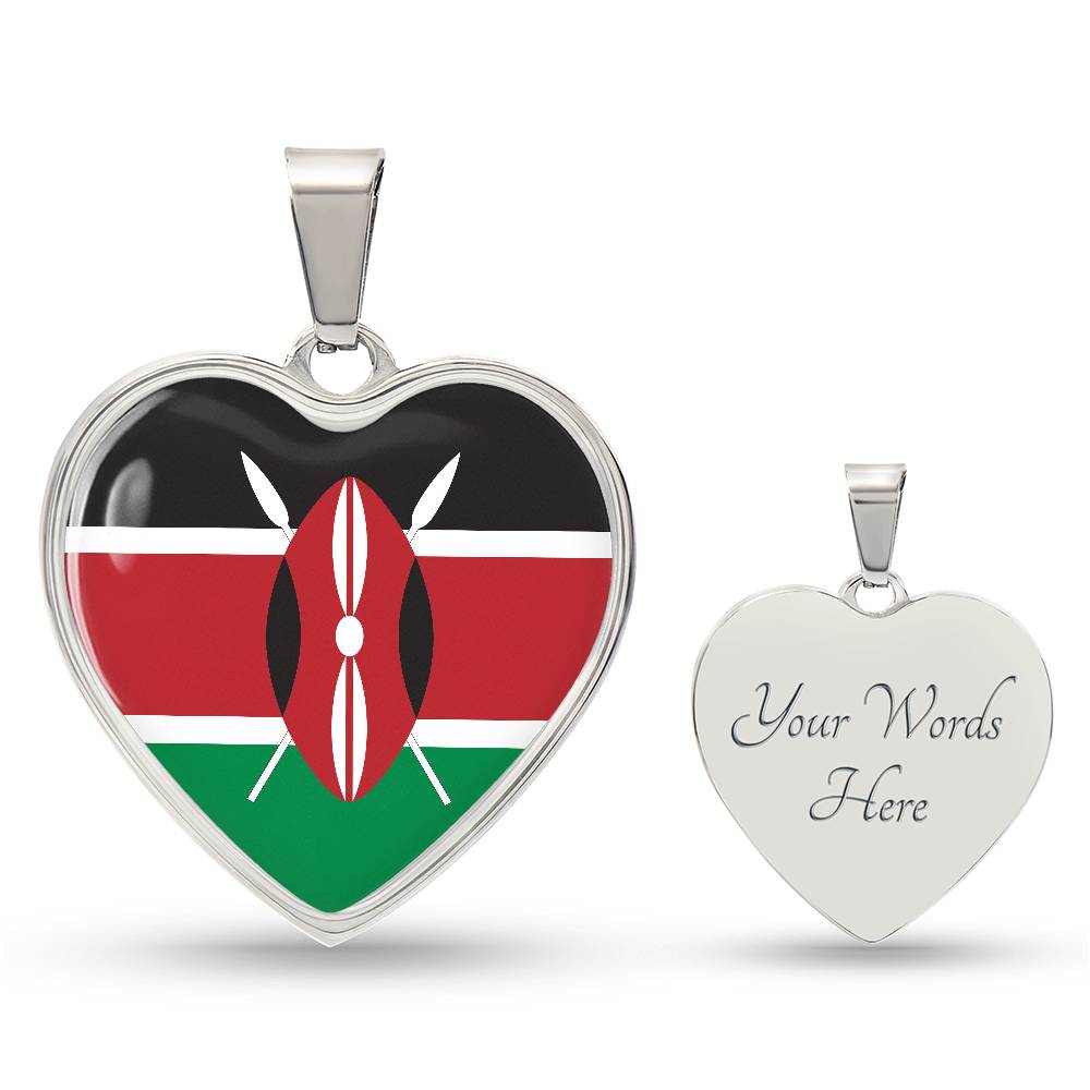 Kenyan Flag - Pendant Necklace