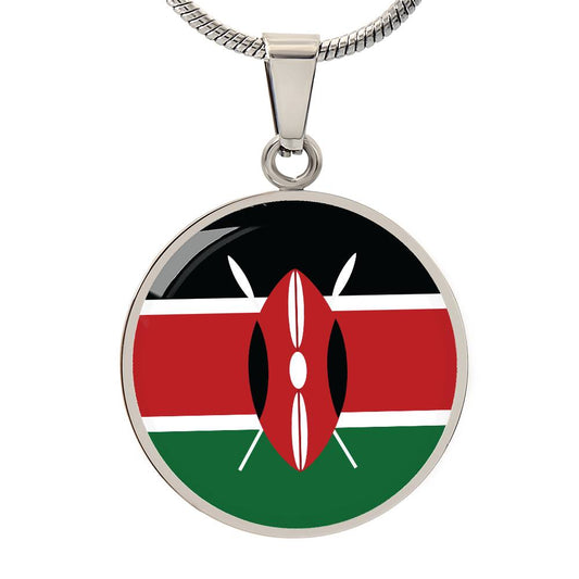 Kenyan Flag- Circle Pendant